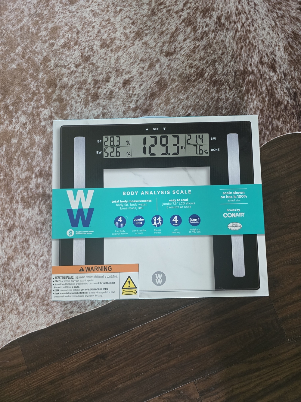 WW Body Analysis Digital Scale in White/Black